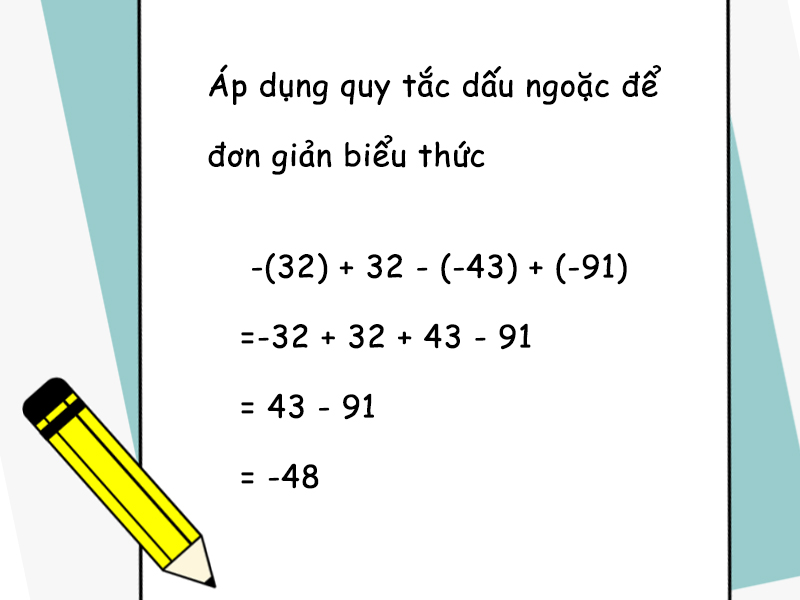 Đơn giản biểu thức bằng quy tắc dấu ngoặc